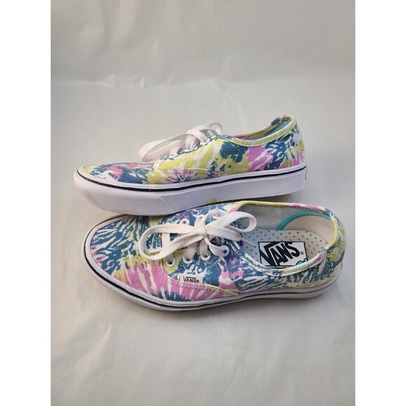 Vans ComfyCush Tie-Dye Sneakers 6.5 Women’s Old Skool Orchid Rainbow Shoes - Picture 2 of 8